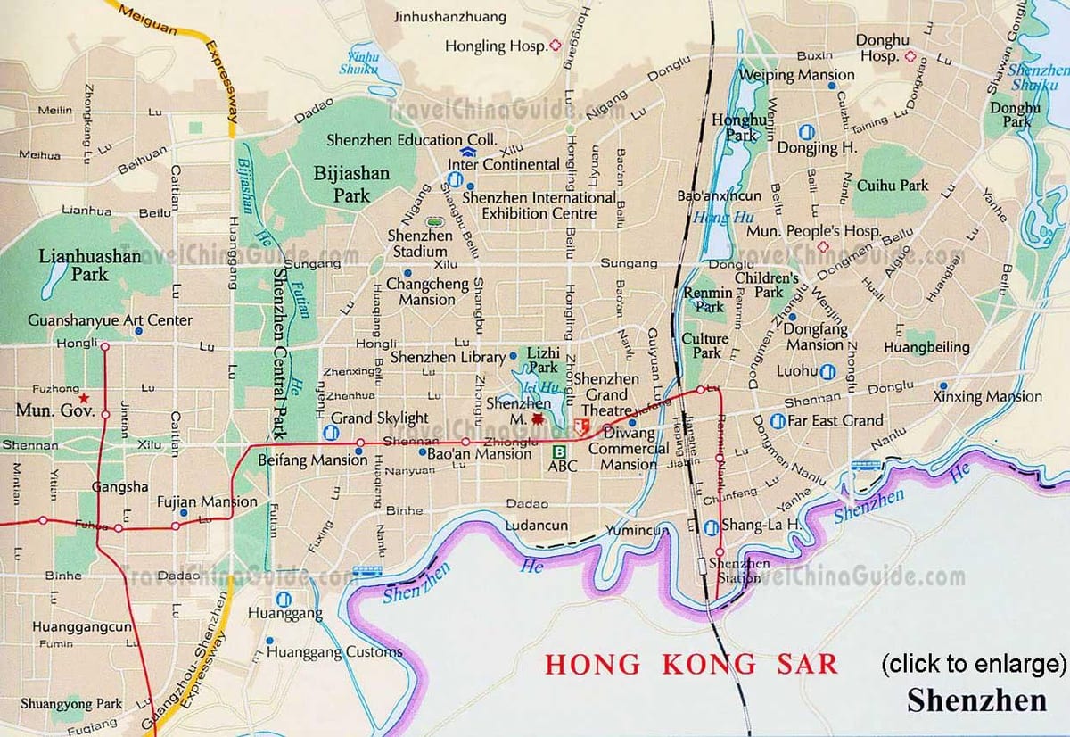 Шенжен guangdong Кина мапа