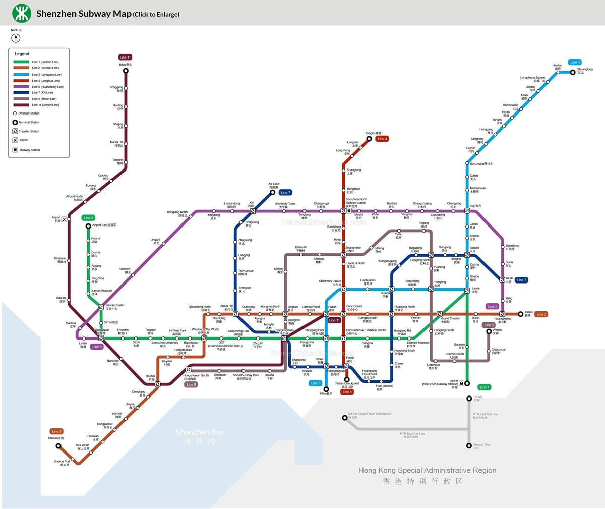Шенжен mtr мапа