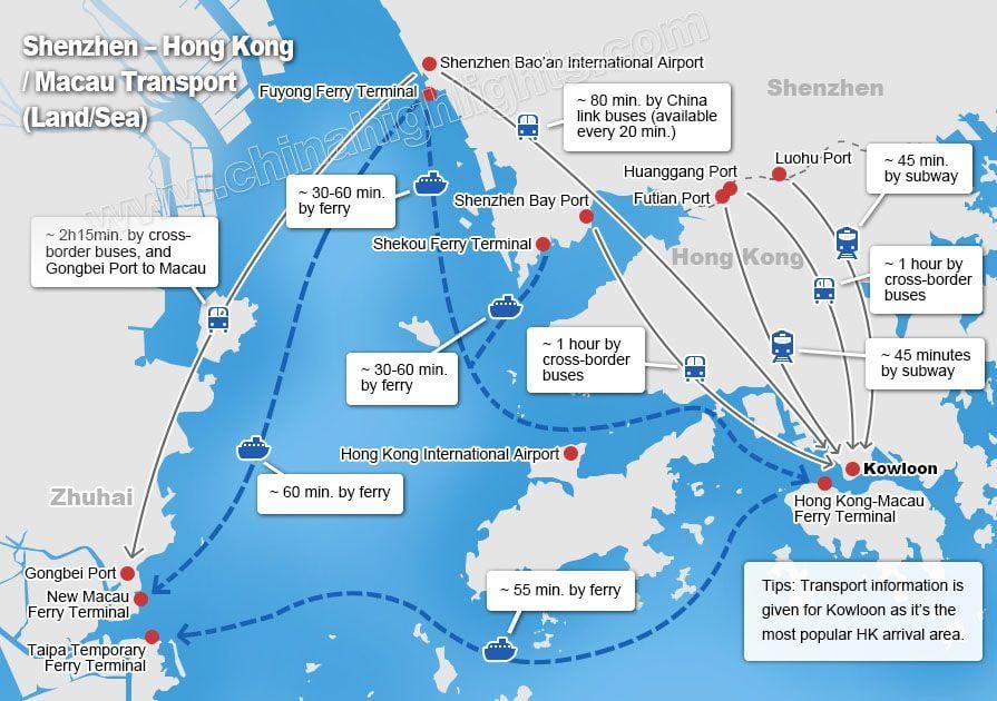 карта на zhuhai ферибот терминал