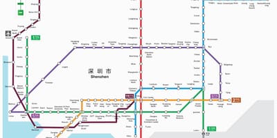 Шенжен метро мапата 2016 година