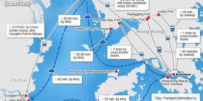 Карта на zhuhai ферибот терминал